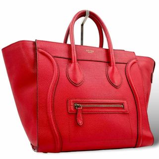 セリーヌ(celine)の美品 CELINE セリーヌ トートバッグ ラゲージ ラージサイズ A4 赤(トートバッグ)