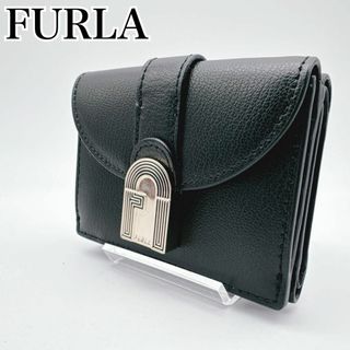 フルラ(Furla)の【未使用級】フルラ レザー  オペラ アーチロゴ コンパクト 三つ折り財布 クロ(財布)