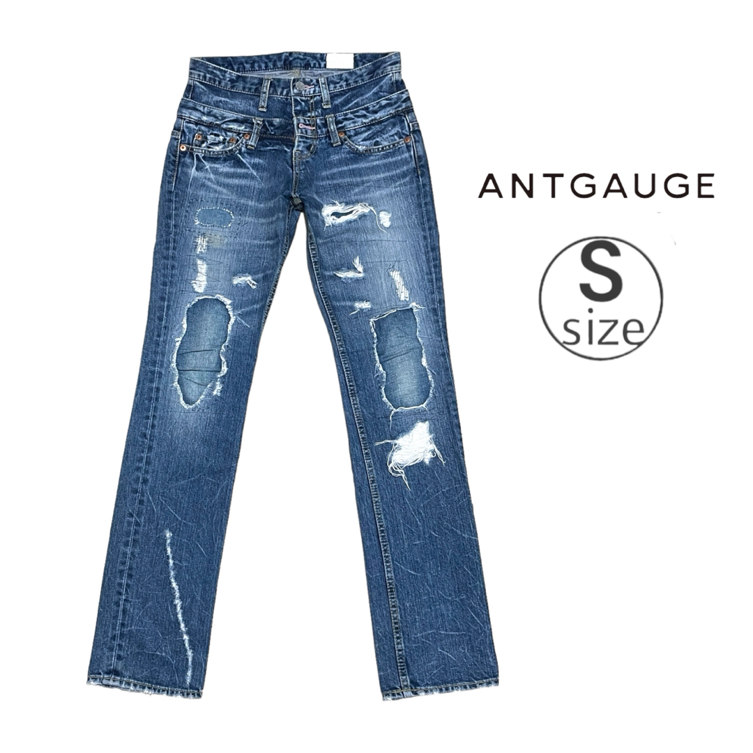 Antgauge(アントゲージ)のantgauge アントゲージ  ダメージ デニム  レディースのパンツ(デニム/ジーンズ)の商品写真