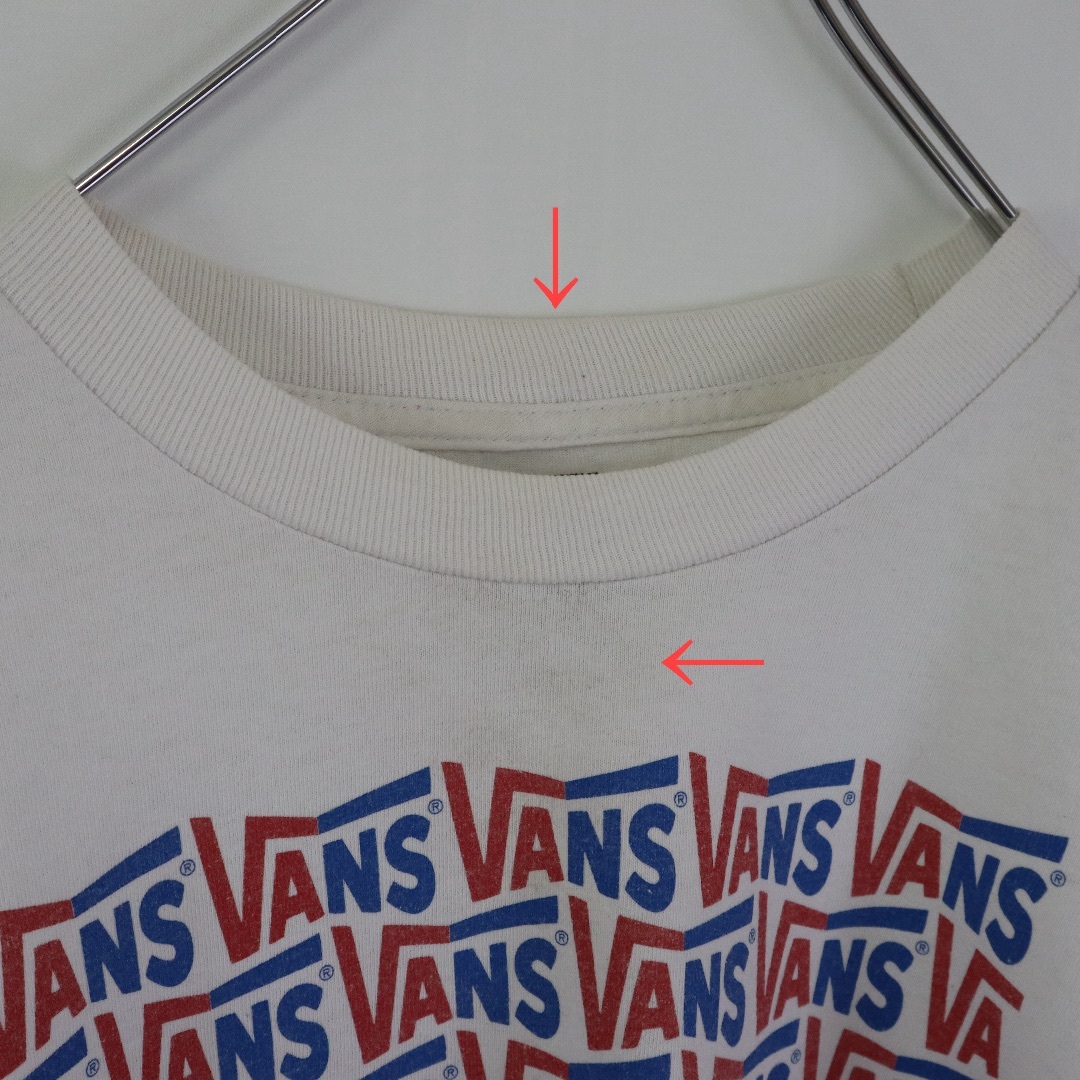 VANS(ヴァンズ)の【希少】ヴァンズ／Tシャツ　ビッグロゴ　メキシコ製　Mサイズ　白T　スケーター メンズのトップス(Tシャツ/カットソー(半袖/袖なし))の商品写真