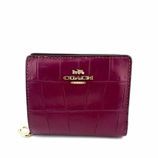 コーチ(COACH)の美品✨COACH コーチ C6092 クロコダイル型押しレザー 二つ折り 財布(財布)