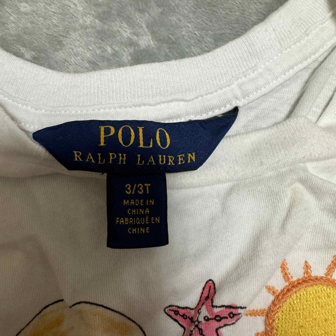 Ralph Lauren(ラルフローレン)の【レア】ラルフローレン 100 Tシャツ 女の子 白 ブランド ティーシャツ キッズ/ベビー/マタニティのキッズ服女の子用(90cm~)(Tシャツ/カットソー)の商品写真