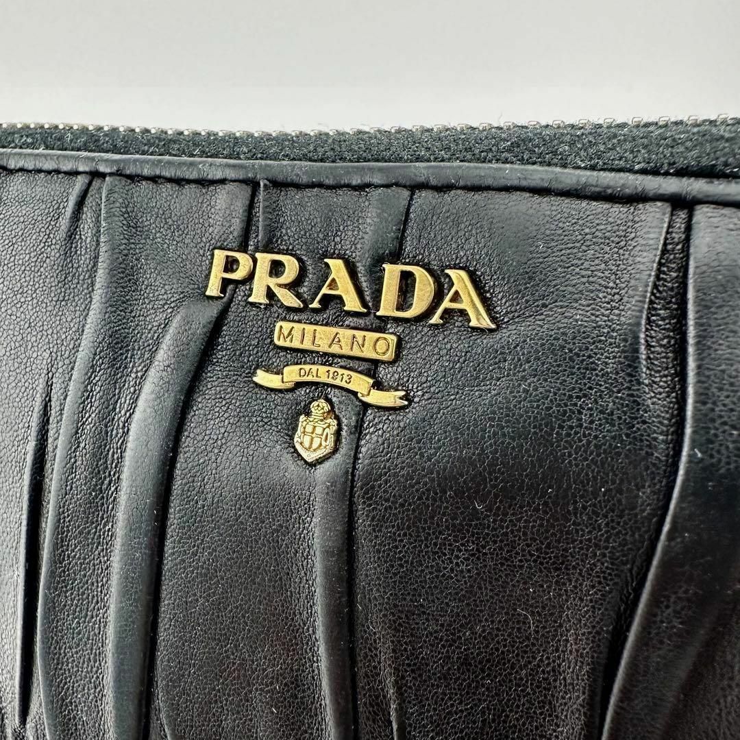 PRADA(プラダ)のPRADA プラダ 長財布 ナッパ ゴーフル シワ ネロ  1M0506 レディースのファッション小物(財布)の商品写真