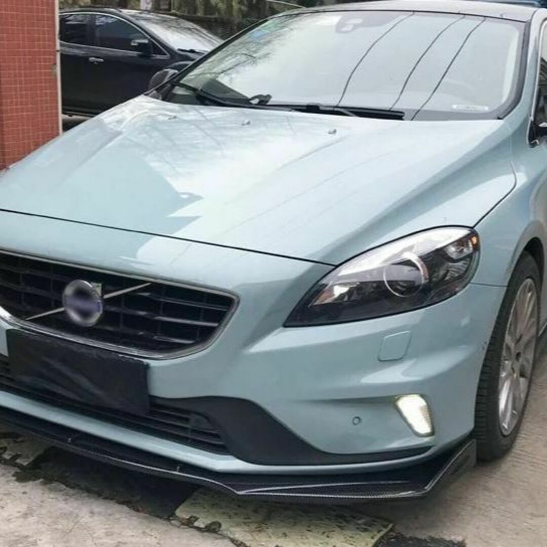 【ブラック】ボルボ V40 フロントリップスポイラー バンパーエアロ VOLVO 自動車/バイクの自動車(車外アクセサリ)の商品写真