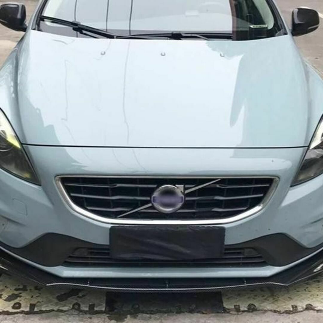 【ブラック】ボルボ V40 フロントリップスポイラー バンパーエアロ VOLVO 自動車/バイクの自動車(車外アクセサリ)の商品写真