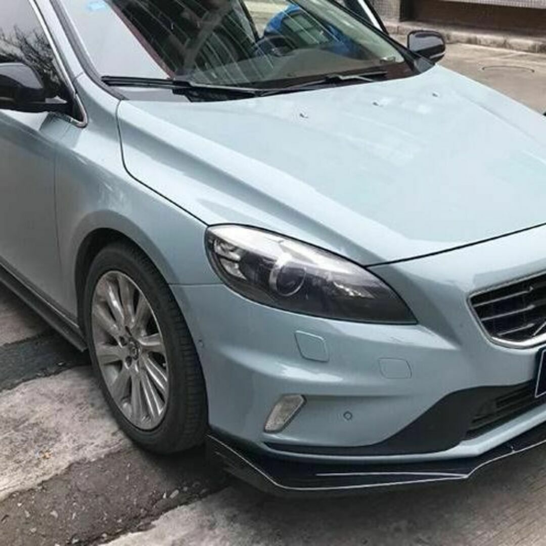 【ブラック】ボルボ V40 フロントリップスポイラー バンパーエアロ VOLVO 自動車/バイクの自動車(車外アクセサリ)の商品写真