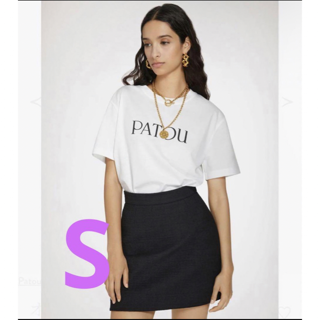 PATOU パトゥ Sサイズ　ロゴ入り 白 Tシャツ　春夏　人気 レディースのトップス(Tシャツ(半袖/袖なし))の商品写真