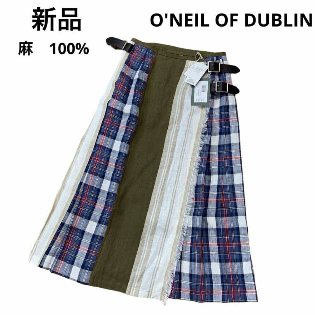 O'NEIL of DUBLIN(オニールオブダブリン)のオニールオブダブリン ships 巻きスカート　プリーツ　ロング　パッチワーク　 レディースのスカート(ロングスカート)の商品写真