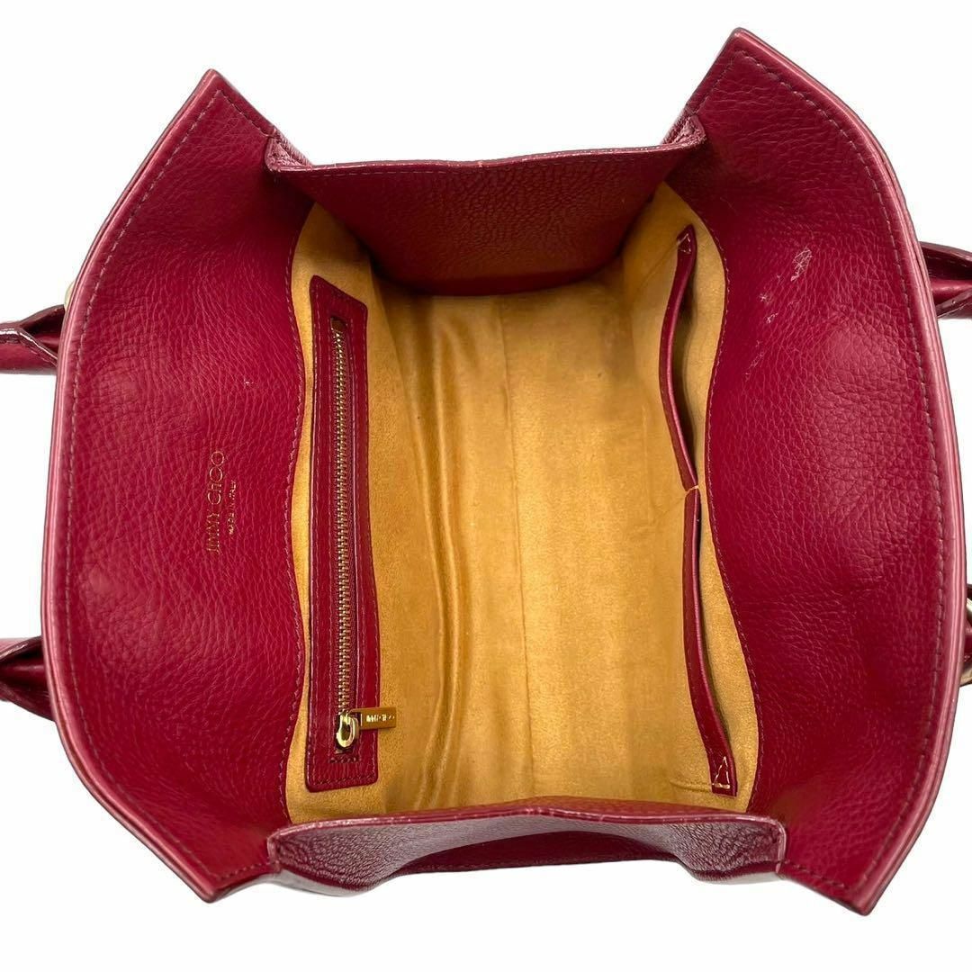 JIMMY CHOO(ジミーチュウ)の良品 ジミーチュウ 2way ハンドバッグ ライリー フラップ 斜め掛け 赤 レディースのバッグ(ハンドバッグ)の商品写真
