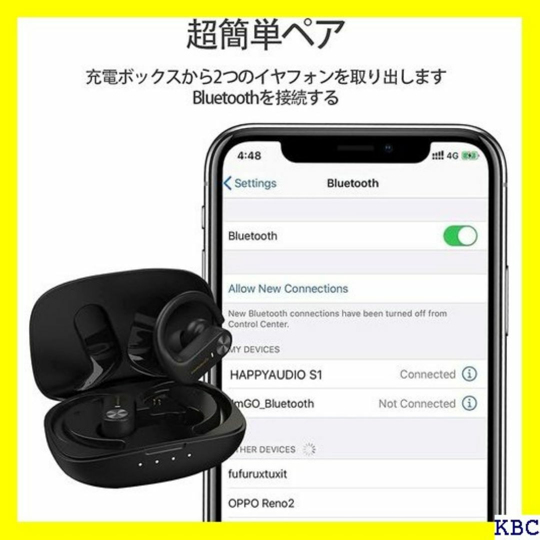 HAPPYAUDIO S1 最新スポーツBluetoo テ フト ブラック 81 スマホ/家電/カメラのスマホ/家電/カメラ その他(その他)の商品写真