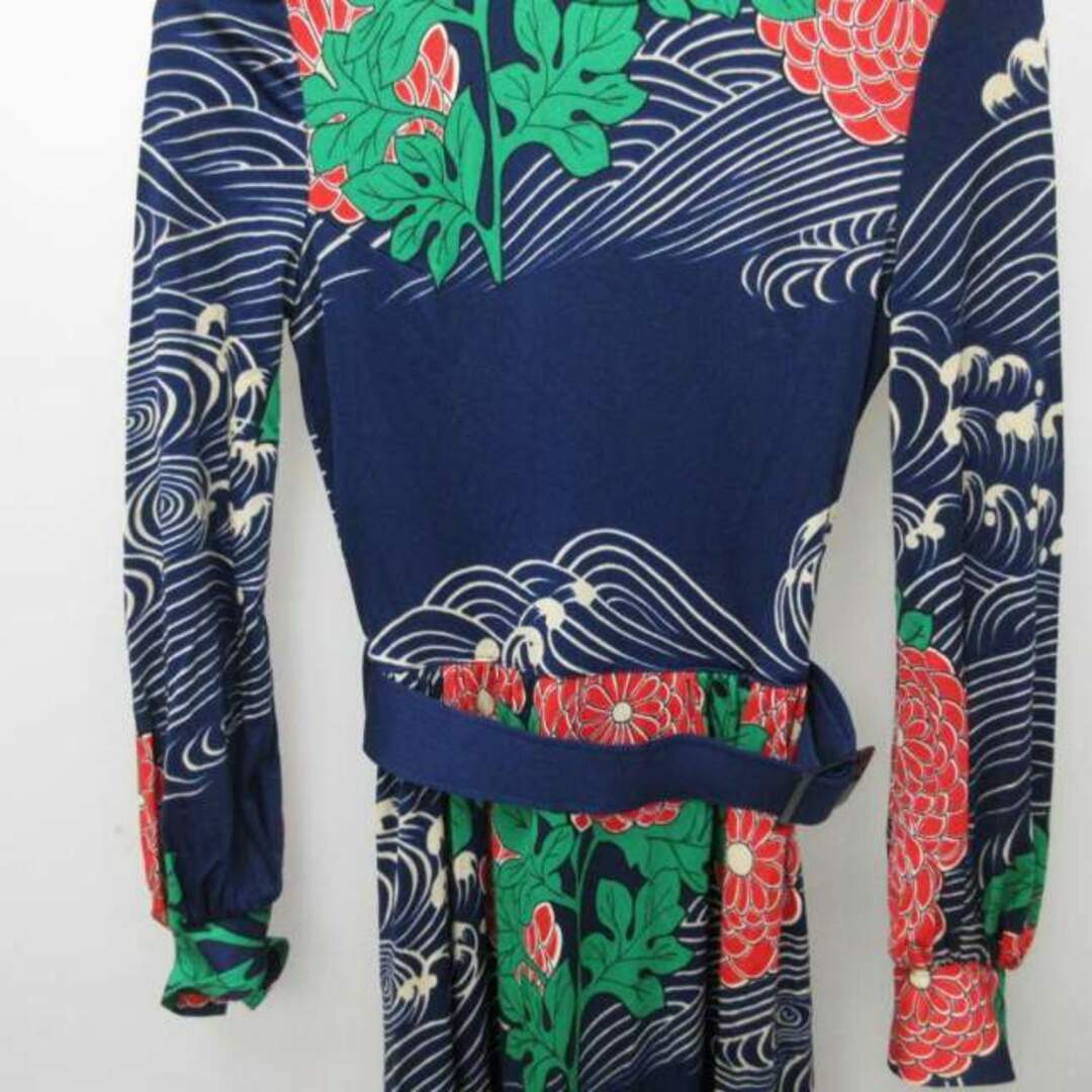 HANAE MORI(ハナエモリ)のハナエモリ ロングワンピース ドレス 青 約Sサイズ相当 ■GY31 レディースのワンピース(ロングワンピース/マキシワンピース)の商品写真