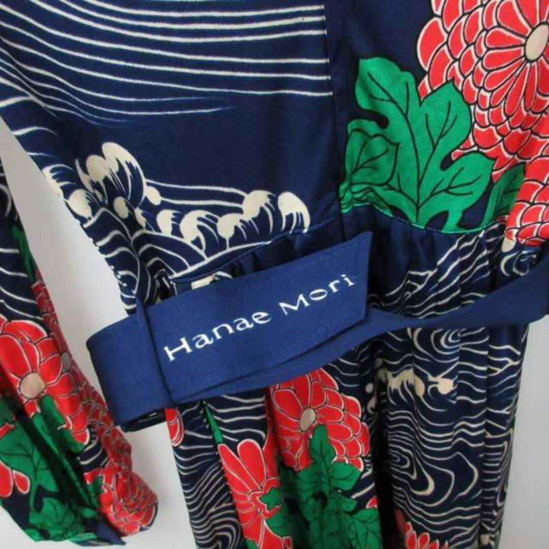 HANAE MORI(ハナエモリ)のハナエモリ ロングワンピース ドレス 青 約Sサイズ相当 ■GY31 レディースのワンピース(ロングワンピース/マキシワンピース)の商品写真