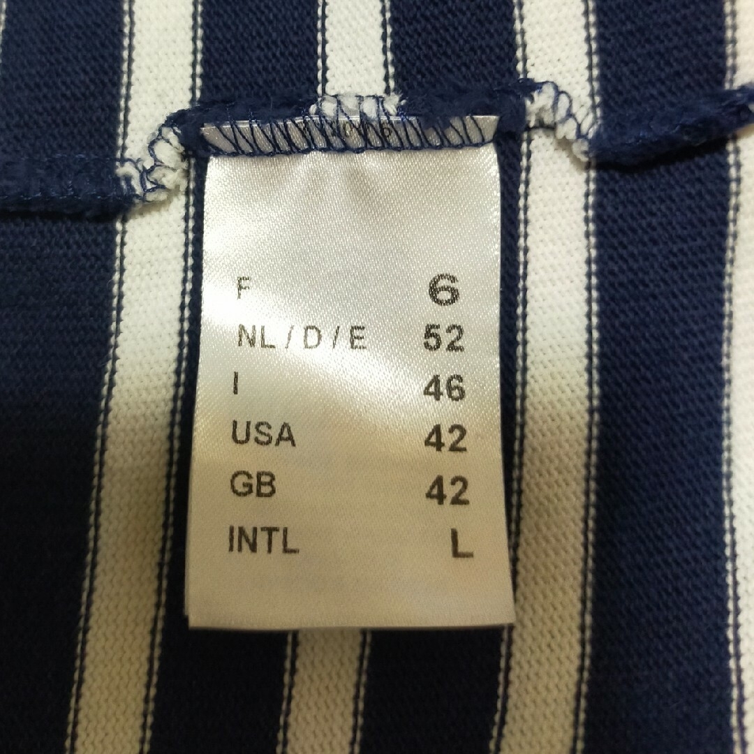 SAINT JAMES(セントジェームス)の美品　セントジェームス　ネイビー×ホワイト　t6 L メンズのトップス(Tシャツ/カットソー(七分/長袖))の商品写真