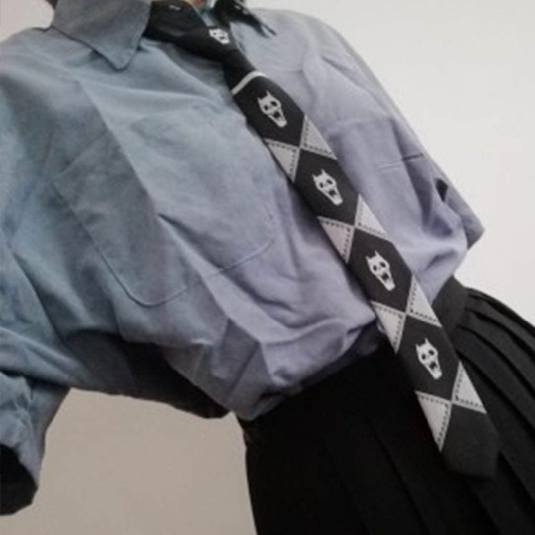 【色: グレー】Jiaxin go ジョジョの奇妙な冒険 吉良吉影 ネクタイ 4 メンズのファッション小物(その他)の商品写真
