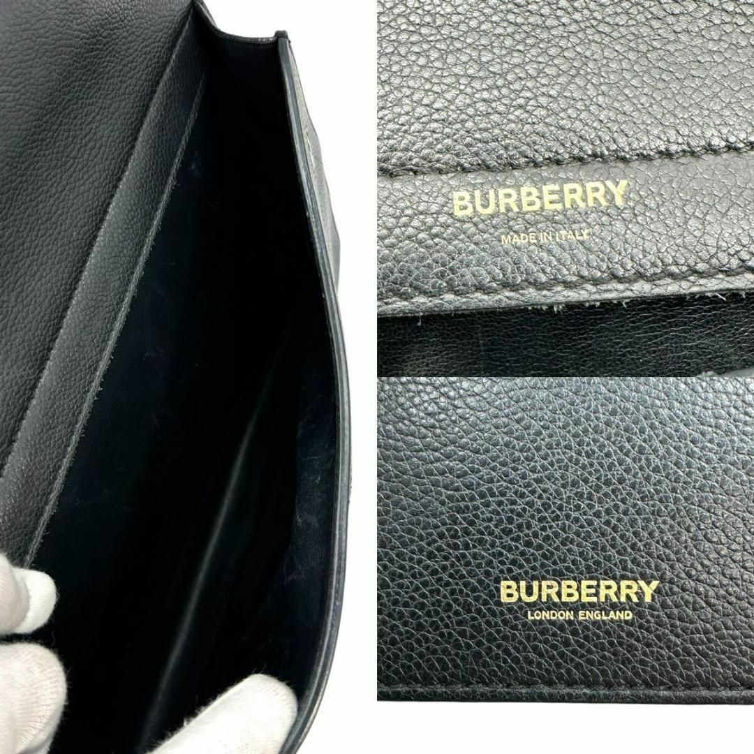 BURBERRY(バーバリー)の現行ロゴ BURBERRY ハンドバッグ タイトルバッグ レザー 2層式 黒 レディースのバッグ(トートバッグ)の商品写真