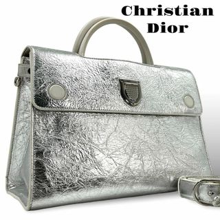 クリスチャンディオール(Christian Dior)の良品 希少 ディオール 2way ショルダーバッグ ハンドバッグ エヴァー 銀(ショルダーバッグ)