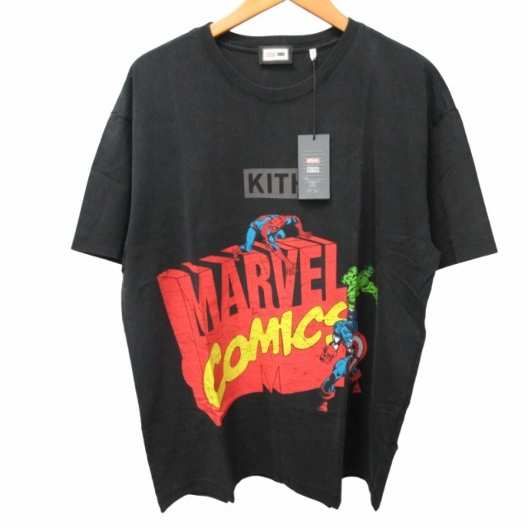 キス ×スパイダーマン タグ付 アベンジャーズ Tシャツ カットソー 黒 L メンズのトップス(Tシャツ/カットソー(半袖/袖なし))の商品写真