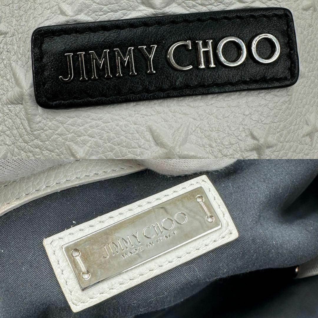 JIMMY CHOO(ジミーチュウ)の美品 ジミーチュウ トートバッグ スター エンボス ピムリコ オフホワイト レディースのバッグ(トートバッグ)の商品写真