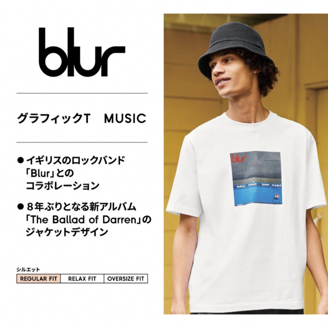 GU(ジーユー)の【GU】 Blur  MUSICグラフィックTシャツ(3XL/00 White) メンズのトップス(Tシャツ/カットソー(半袖/袖なし))の商品写真