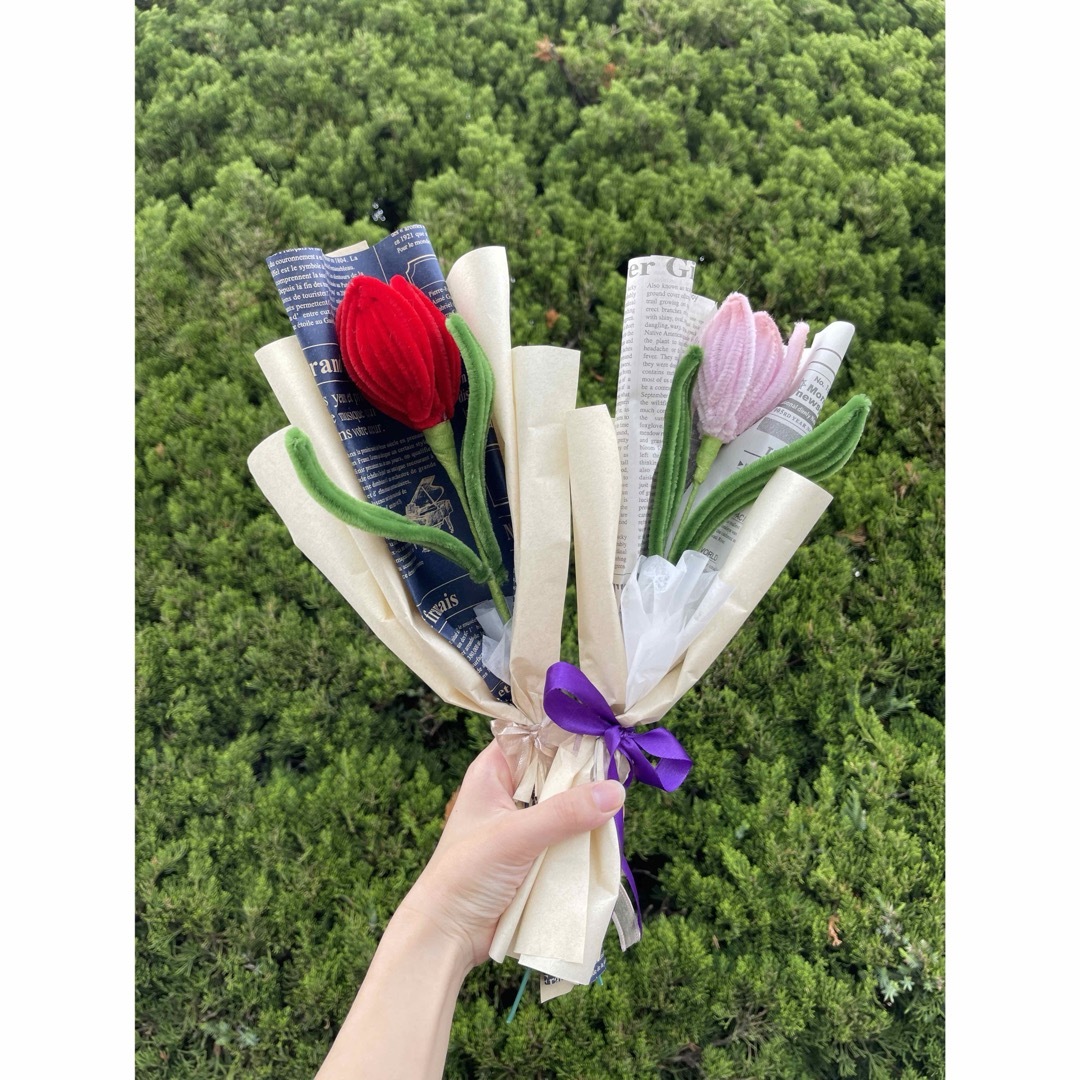 韓国風枯れないお花🌷　モールフラワー🌷　シェニールフラワー 🌷 ハンドメイドのフラワー/ガーデン(その他)の商品写真