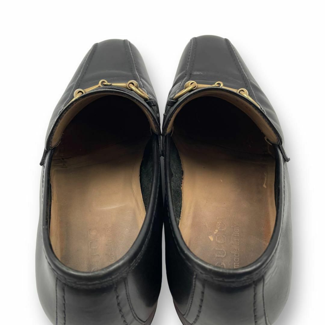 Gucci(グッチ)の良品 GUCCI ローファー 革靴 ホースビット スワールトゥ ブラック メンズの靴/シューズ(ブーツ)の商品写真