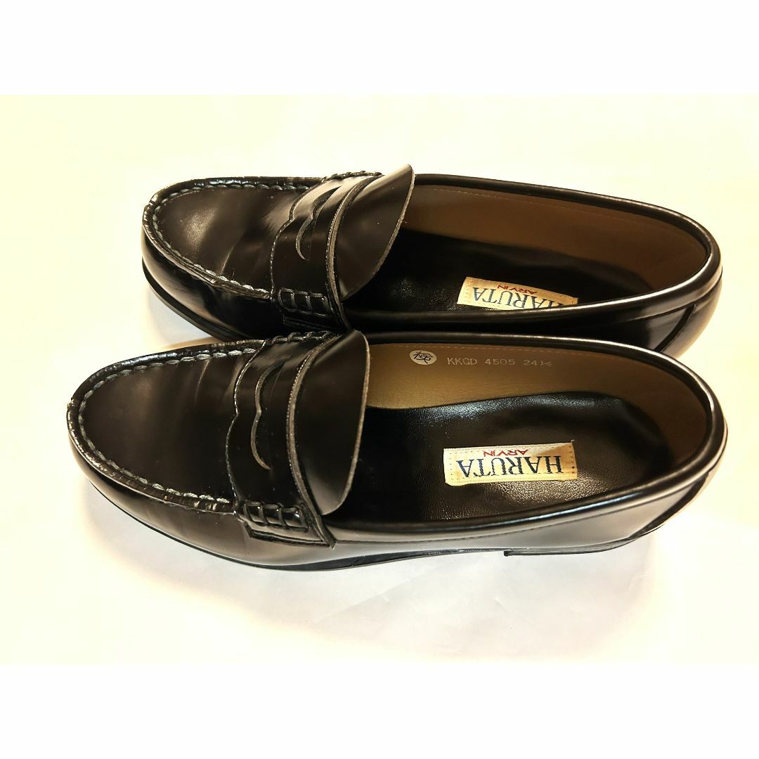 HARUTA(ハルタ)の ハルタ　ローファー　黒靴　24.5cm　3E　学生靴　革靴　HARUTA レディースの靴/シューズ(ローファー/革靴)の商品写真