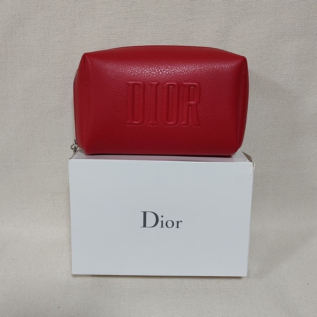 Christian Dior(クリスチャンディオール)の新品未使用 ディオール ノベルティ ポーチ レッド レディースのファッション小物(ポーチ)の商品写真