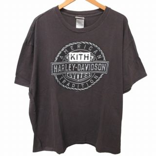 キス タグ付き ゲリラヴィンテージ ハーレー Tシャツ カットソー 茶 2XL(Tシャツ/カットソー(半袖/袖なし))