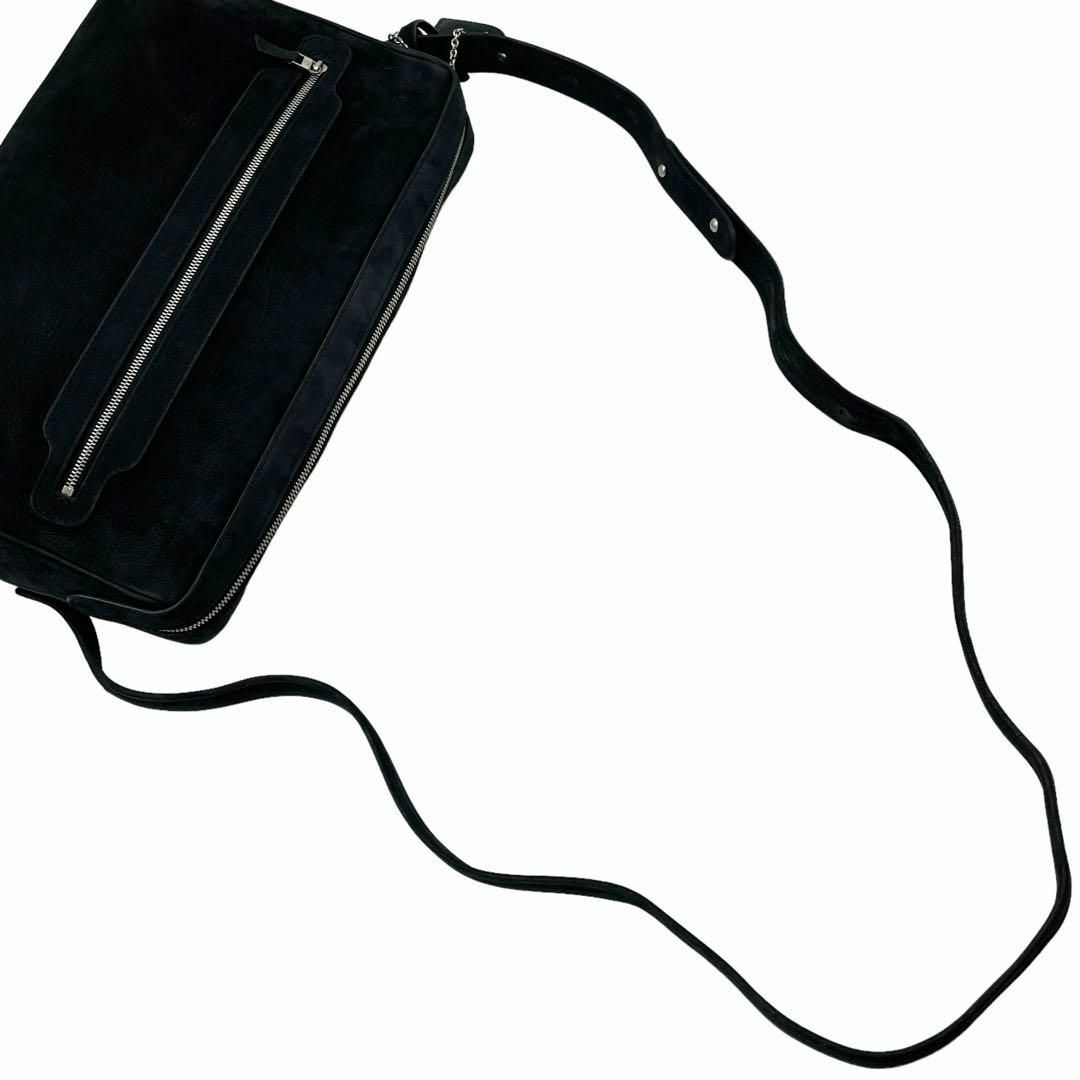 DELVAUX(デルヴォー)の良品 DELVAUX デルヴォー ショルダーバッグ ヌバック D金具 鏡 黒 レディースのバッグ(ショルダーバッグ)の商品写真
