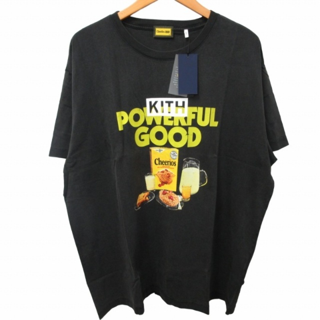 キス×CHEERIOS タグ付き プリントTシャツ カットソー 半袖 黒 XL メンズのトップス(Tシャツ/カットソー(半袖/袖なし))の商品写真