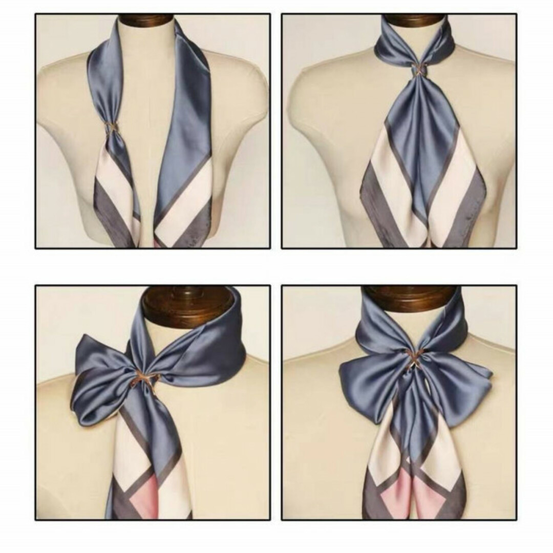 スカーフリング　3色　3個セット　スカーフクリップ　ストール　クロス　バックル レディースのファッション小物(バンダナ/スカーフ)の商品写真