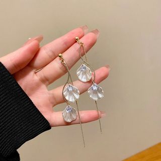 ♡人気商品♡ロング ピアス タッセル 花 ゴールド 韓国 s925 フラワー(ピアス)