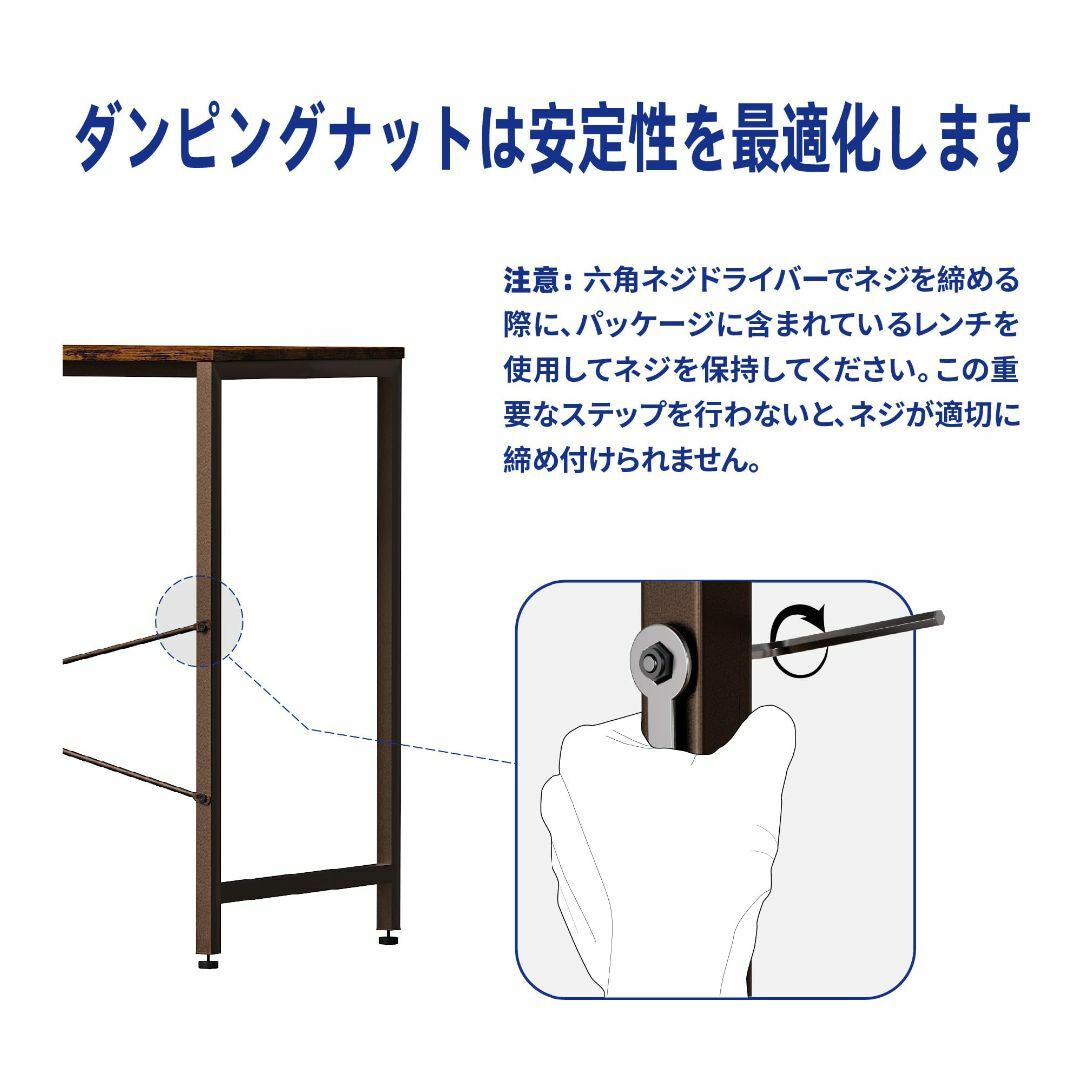 【色: ビンテージ&茶色の脚】PAMRAY デスク 机 幅80cm×奥行40cm インテリア/住まい/日用品のオフィス家具(オフィス/パソコンデスク)の商品写真