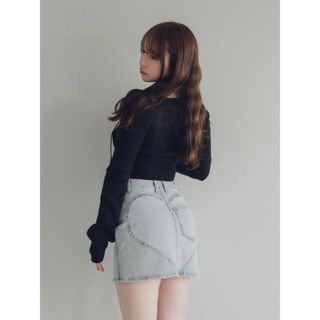 Bubbles - andmary Heart hip denim skirt アンドマリー