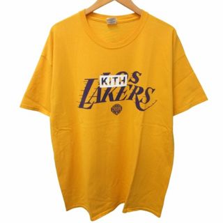 キス タグ付 ゲリラヴィンテージ LAKERS Tシャツ カットソー 黄 XL(Tシャツ/カットソー(半袖/袖なし))