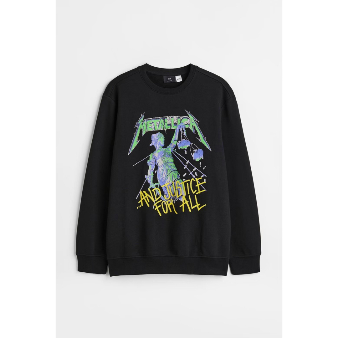 H&M(エイチアンドエム)のH&M METALLICA メタリカ S スウェット バンドT 古着 裏起毛 メンズのトップス(スウェット)の商品写真