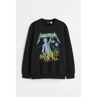 H&M METALLICA メタリカ S スウェット バンドT 古着 裏起毛