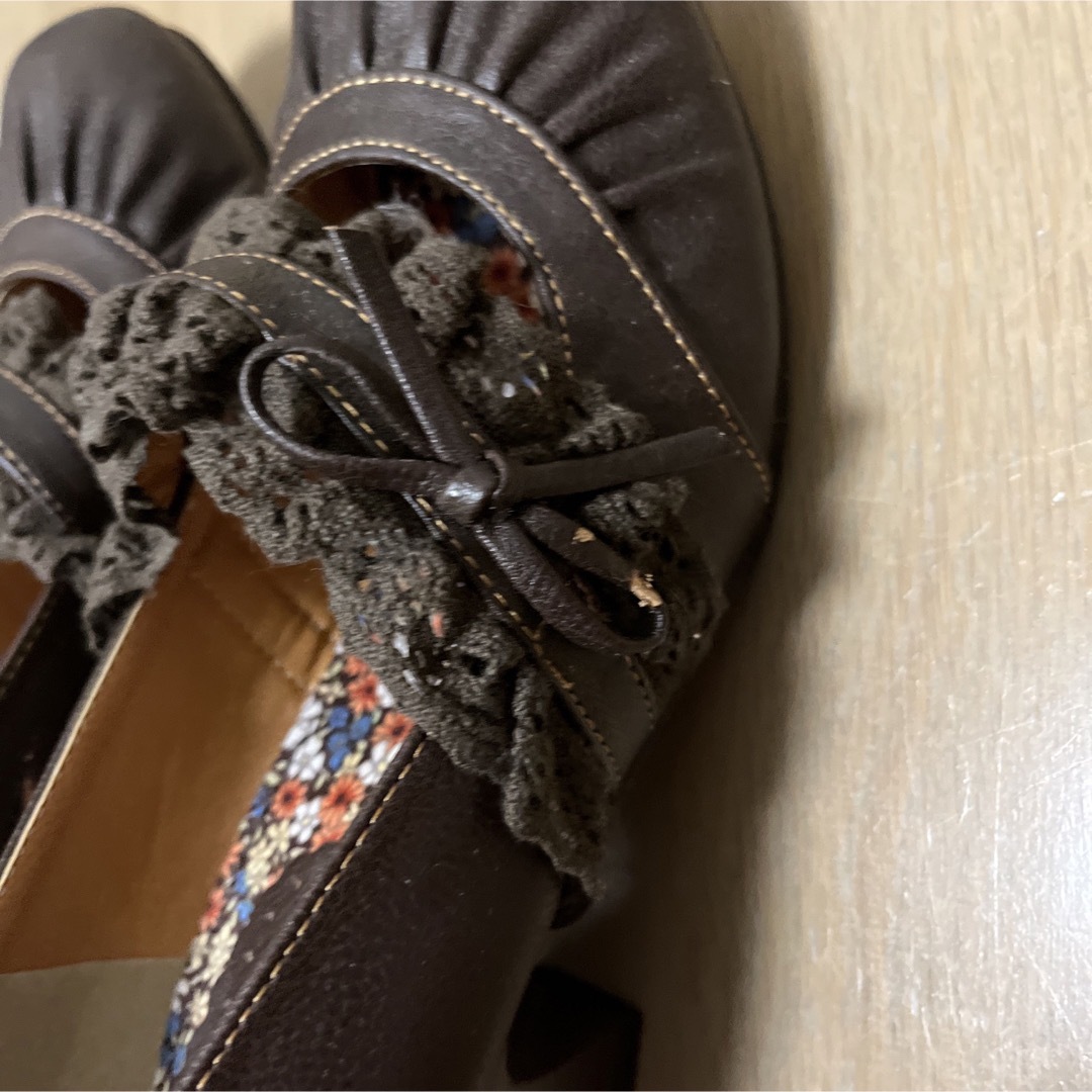 森ガール風 meili doll フリル付きヒールパンプス L レディースの靴/シューズ(ハイヒール/パンプス)の商品写真