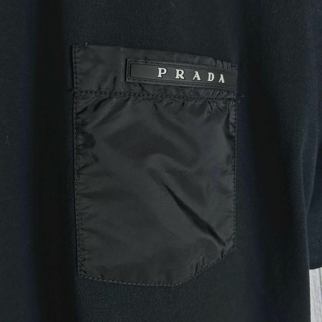 PRADA(プラダ)のプラダ PRADA☆ワンポイントロゴ入りポケットTシャツ ラバーロゴ 入手困難 メンズのトップス(Tシャツ/カットソー(半袖/袖なし))の商品写真