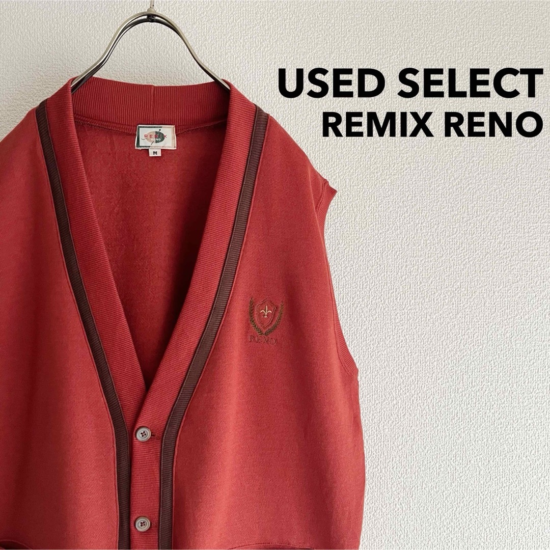 古着“RENO” Ivy Style Knit Vest / 刺繍 オレンジ メンズのトップス(ベスト)の商品写真