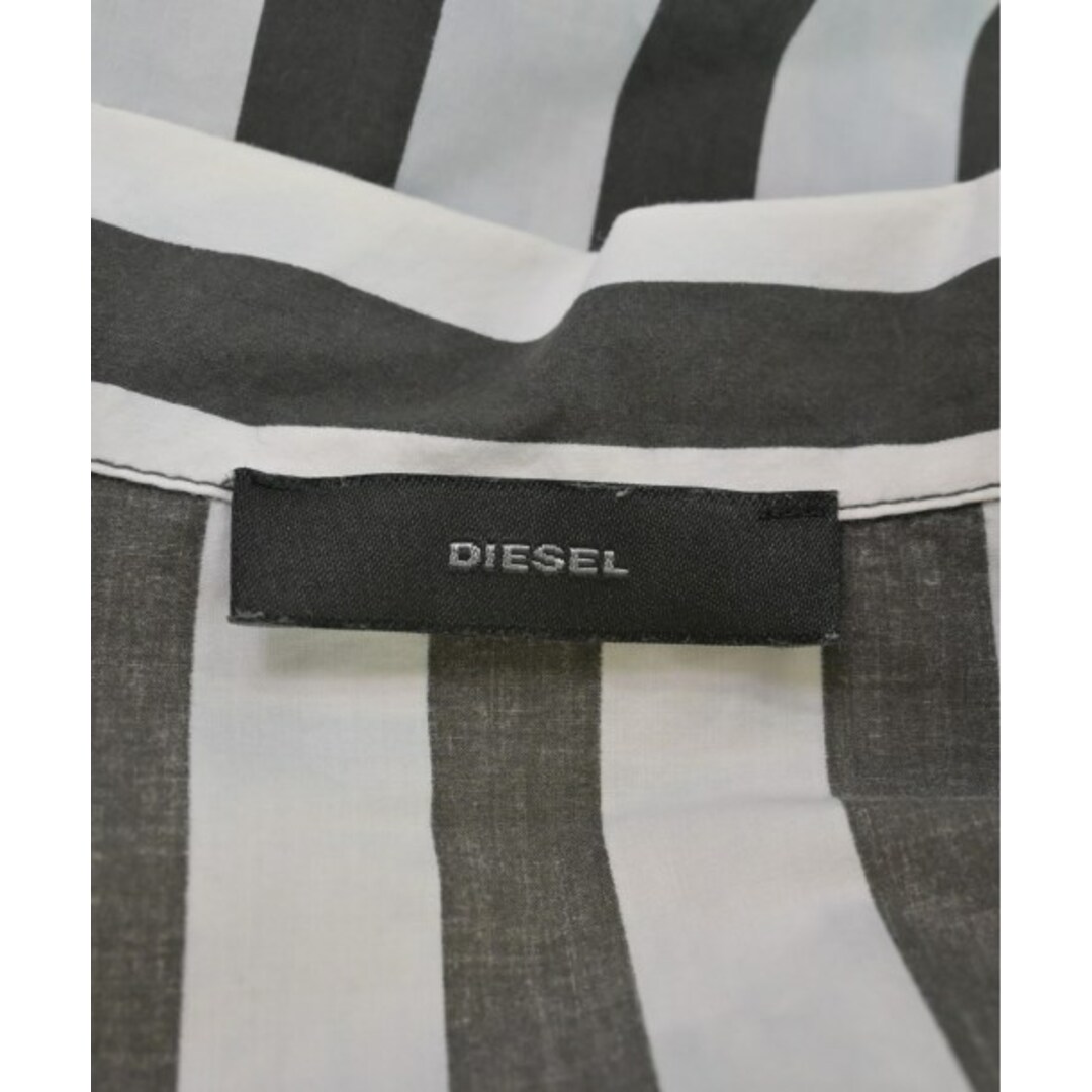 DIESEL(ディーゼル)のDIESEL ディーゼル カジュアルシャツ S 白x黒x青等(ストライプ) 【古着】【中古】 メンズのトップス(シャツ)の商品写真