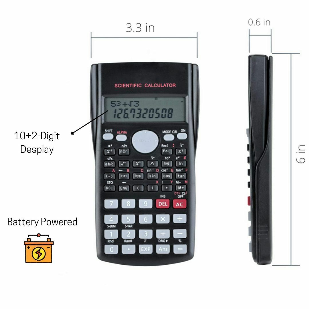 Mr.Pen(ミスターペン) 関数電卓 2行計算機 関数電卓 分数電卓 科学電卓 インテリア/住まい/日用品のオフィス用品(OA機器)の商品写真