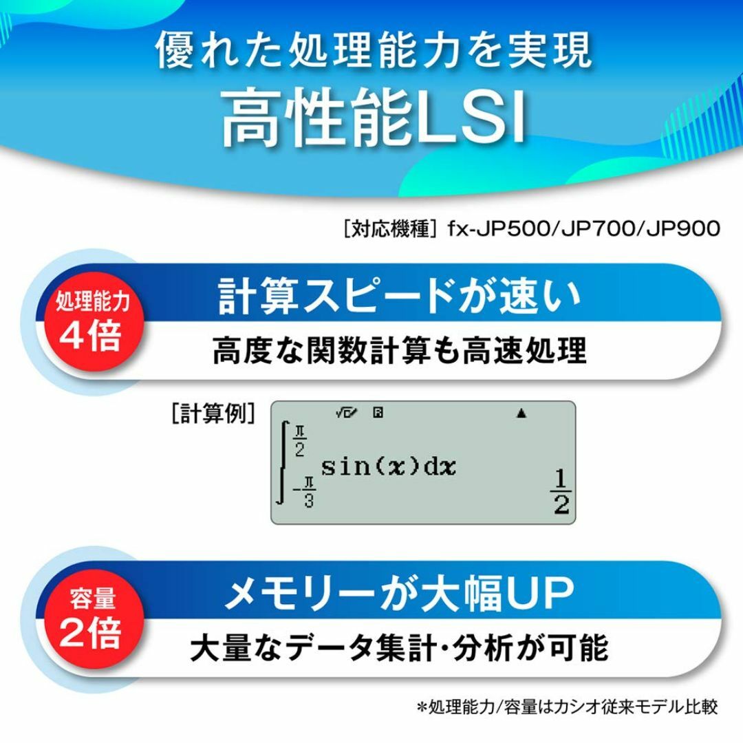 カシオ 関数電卓 高精細・日本語表示 関数・機能600以上 fx-JP700-N インテリア/住まい/日用品のオフィス用品(OA機器)の商品写真