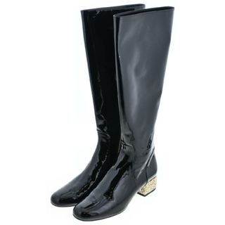 SAINT LAURENT PARIS ブーツ EU38(24.5cm位) 黒 【古着】【中古】(ブーツ)