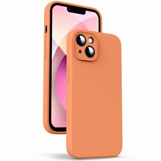 【色:オレンジ】Supdeal iPhone 13ケース対応液体シリコン [耐](その他)