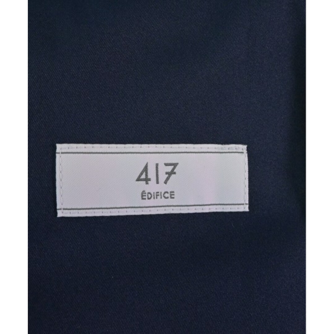 417 フォーワンセブン ステンカラーコート S 紺 【古着】【中古】 メンズのジャケット/アウター(ステンカラーコート)の商品写真