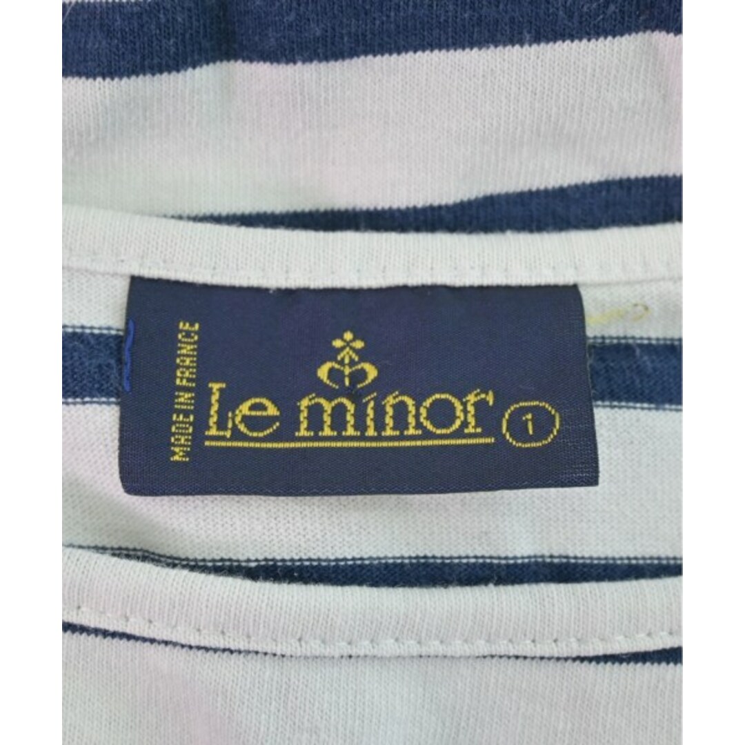 Le Minor(ルミノア)のLe minor ルミノア Tシャツ・カットソー 1(S位) 白x紺(ボーダー) 【古着】【中古】 レディースのトップス(カットソー(半袖/袖なし))の商品写真