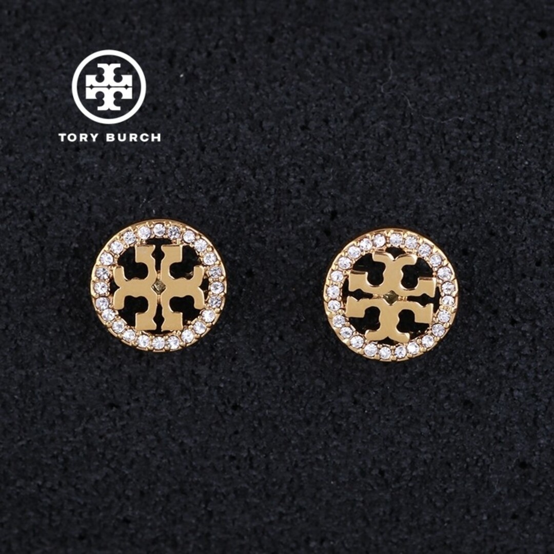 Tory Burch(トリーバーチ)の【新品☆本物】トリーバーチ パヴェロゴピアス ゴールド レディースのアクセサリー(ピアス)の商品写真