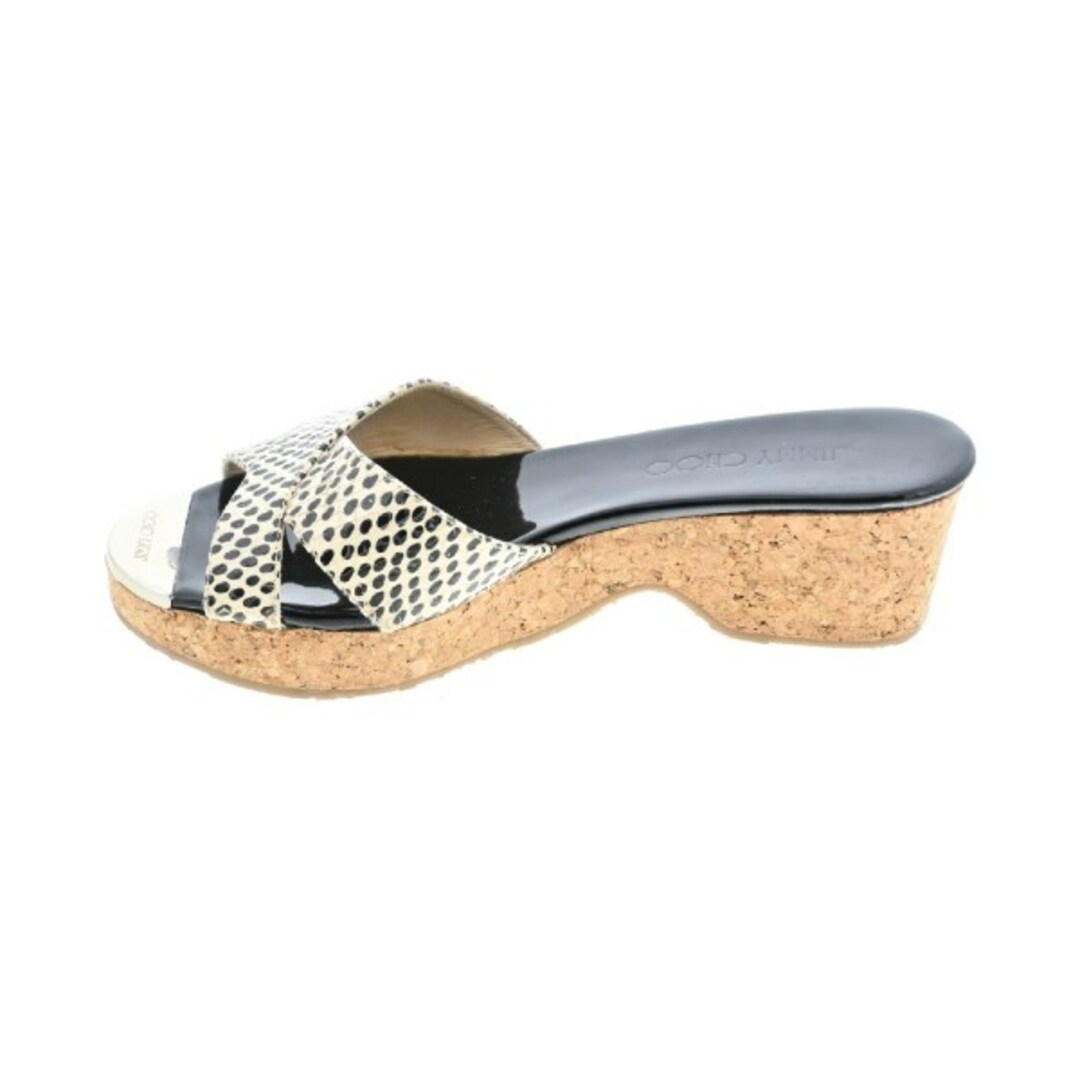 JIMMY CHOO(ジミーチュウ)のJIMMY CHOO サンダル EU36(22.5cm位) ベージュx黒 【古着】【中古】 レディースの靴/シューズ(サンダル)の商品写真