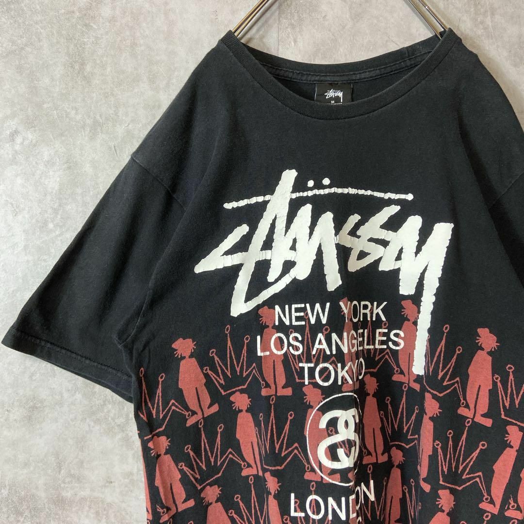 STUSSY(ステューシー)の【シャドーマン、ワールドツアーロゴ】stussy両面プリントTシャツ古着sk8 メンズのトップス(Tシャツ/カットソー(半袖/袖なし))の商品写真